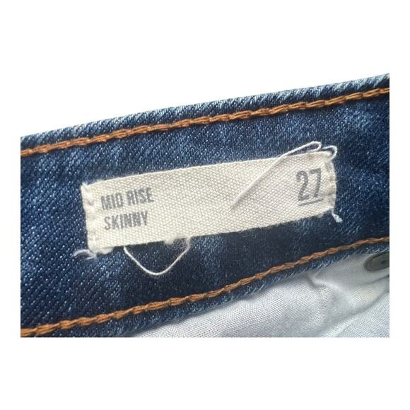 Harper Heritage Women's Jeans Size 27 Blue Mid Rise Skinny Distressed Raw Hem - Picture 4 of 6